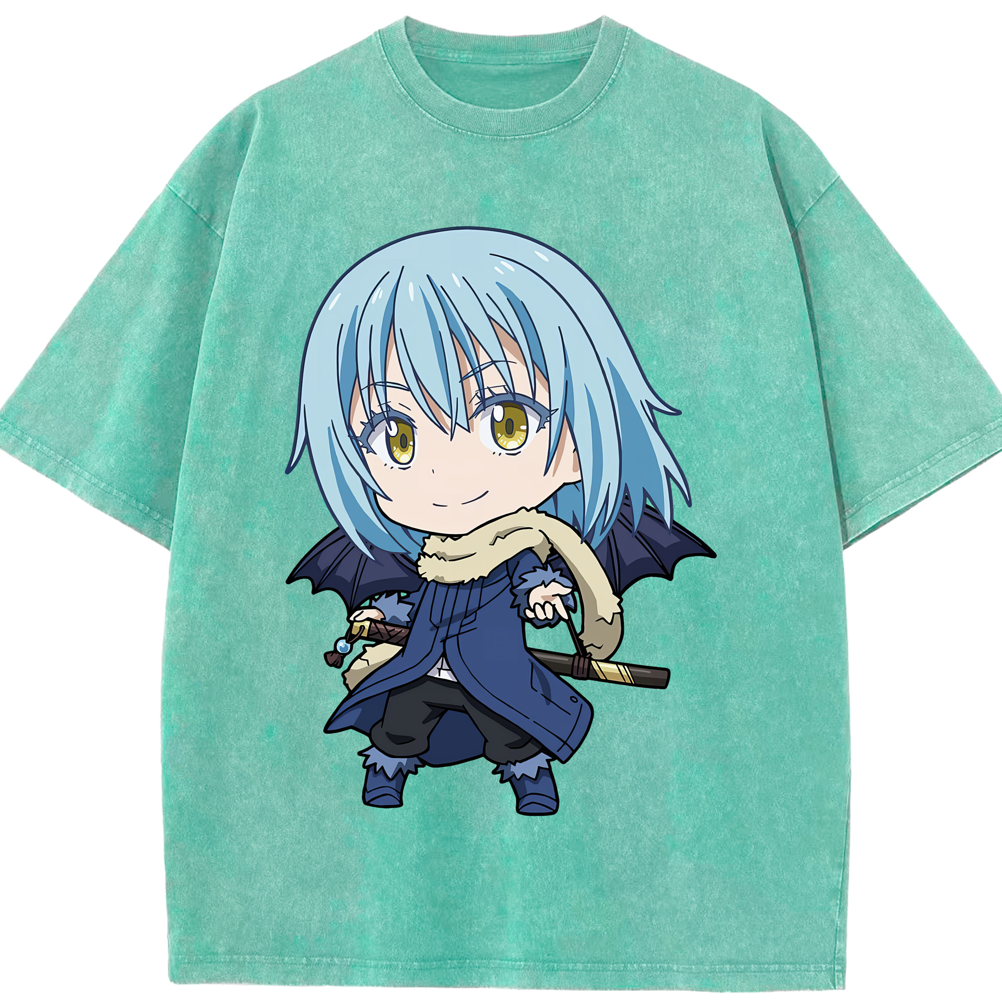 （画像用） 転スラ Regarding Reincarnated to Slime 綿100% ヴィンテージ風 半袖Tシャツ（フロントプリント）
